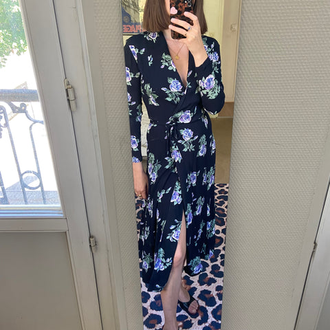 Floral print wrap dress