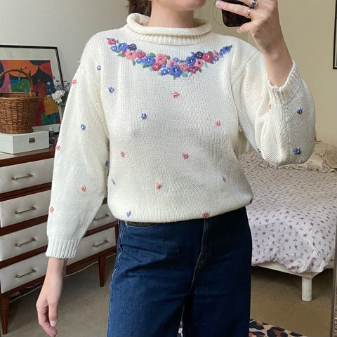 Embroidered knit