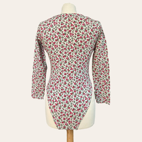 Floral print buttoned bodysuit