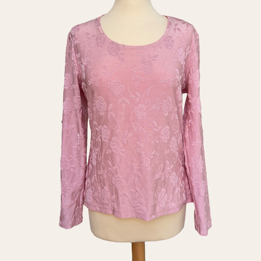 Pink openwork t-shirt