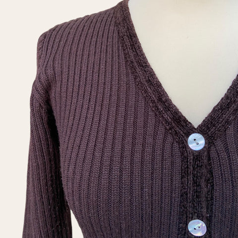 Cardigan marron en laine