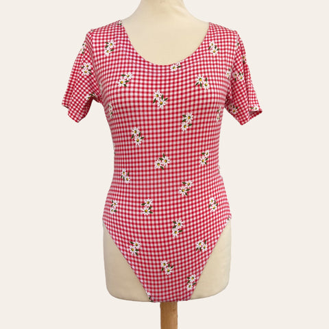 Gingham print bodysuit