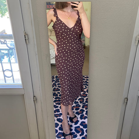 Robe midi imprimé à pois