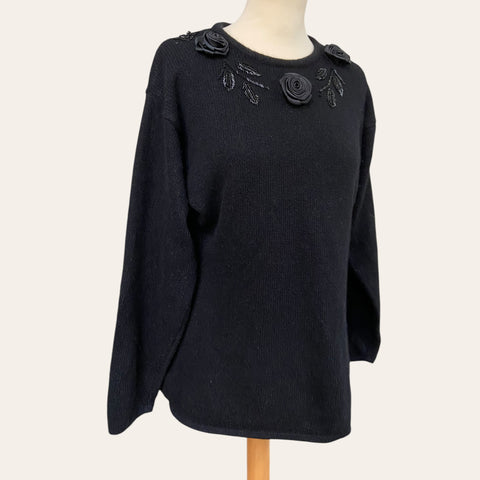 Pull en angora à broderies