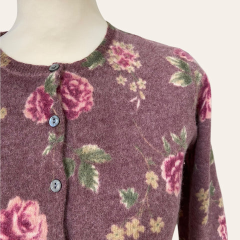 Cardigan lainé imprimé floral