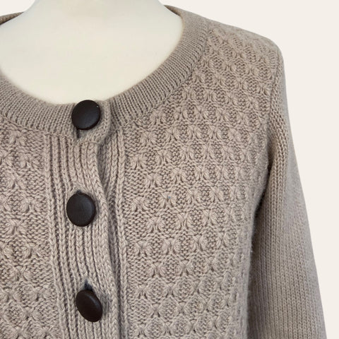 Openwork wool cardigan