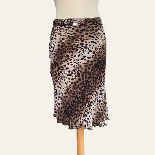 Leopard print midi skirt