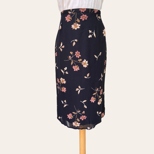 Floral print midi skirt