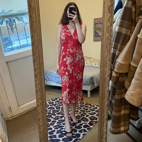 Robe mi-longue imprimé floral