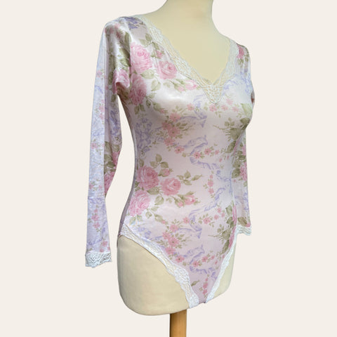 Body satiné imprimé floral