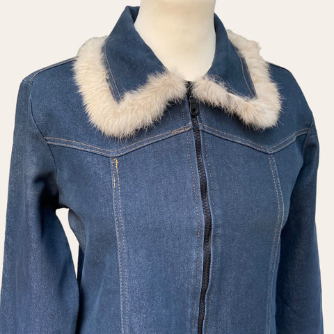 Veste en jean et fourrure