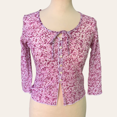 Blouse imprimé floral en mesh