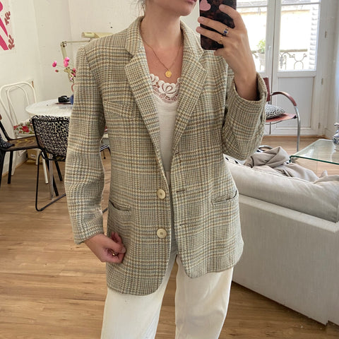 Blazer lainé à carreaux