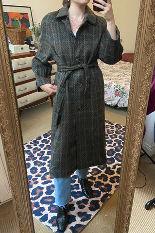 Manteau lainé à carreaux