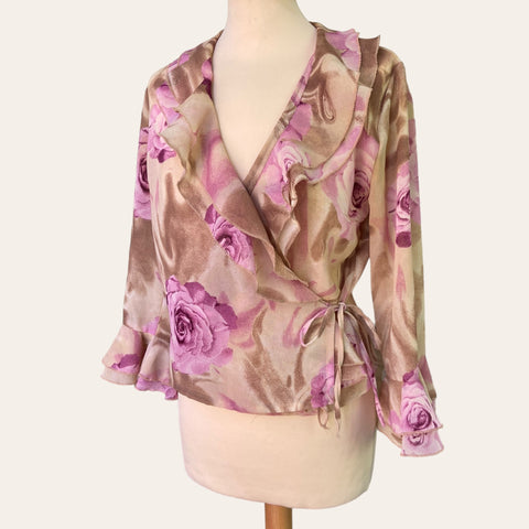 Blouse cache-cœur imprimé floral