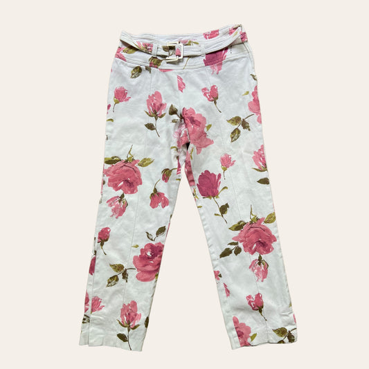 Floral print cropped pants