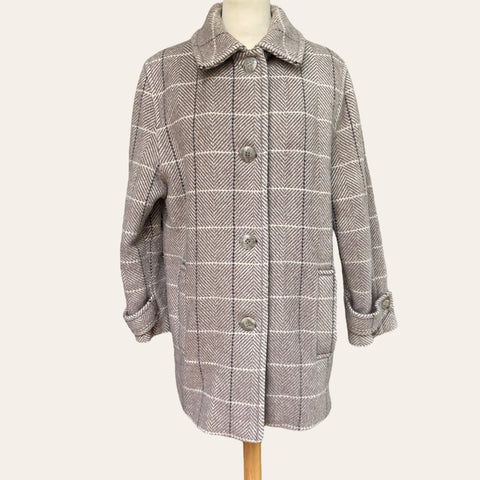 Checked woolen coat