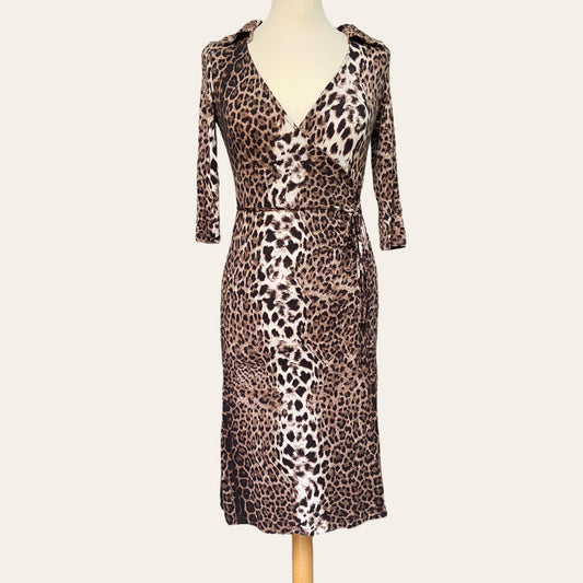 Leopard print midi dress