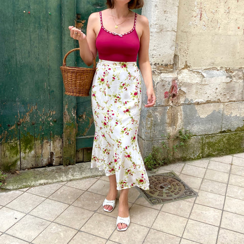 Jupe midi imprimé floral