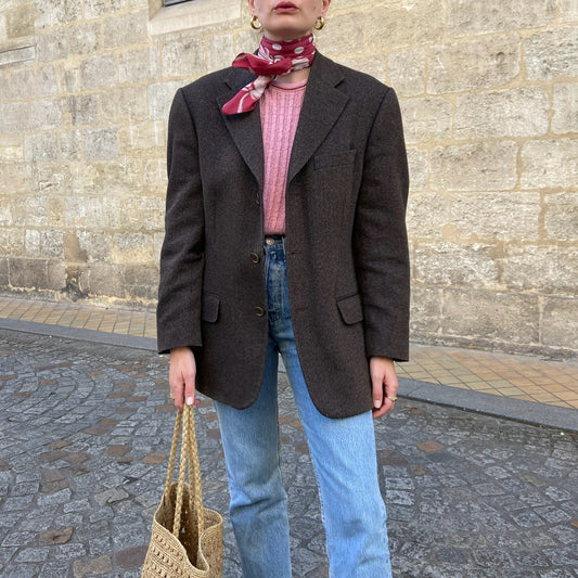 Herringbone wool blazer