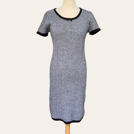 Cable-knit wool midi dress