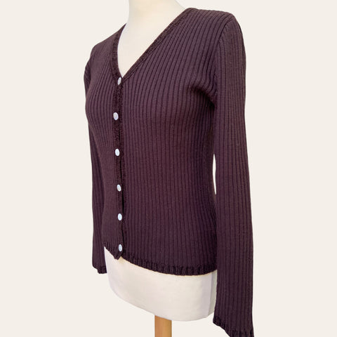 Cardigan marron en laine