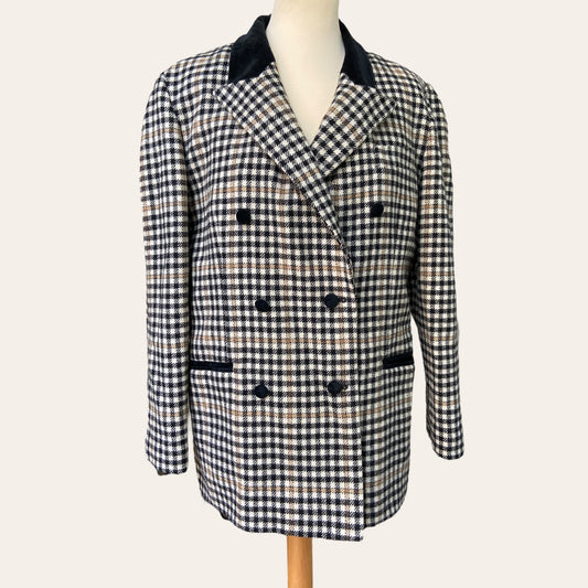 Checked wool blazer