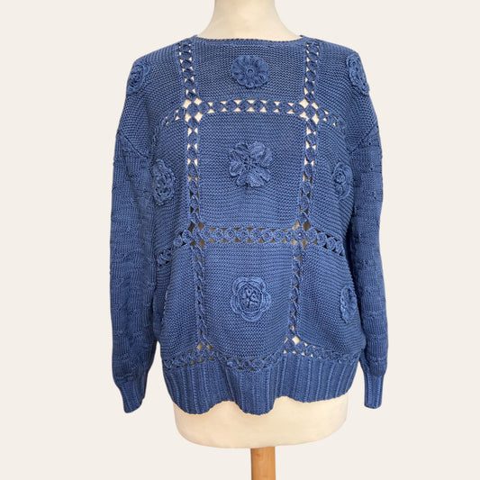 Openwork knit sweater