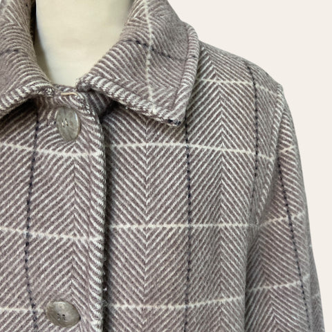 Checked woolen coat