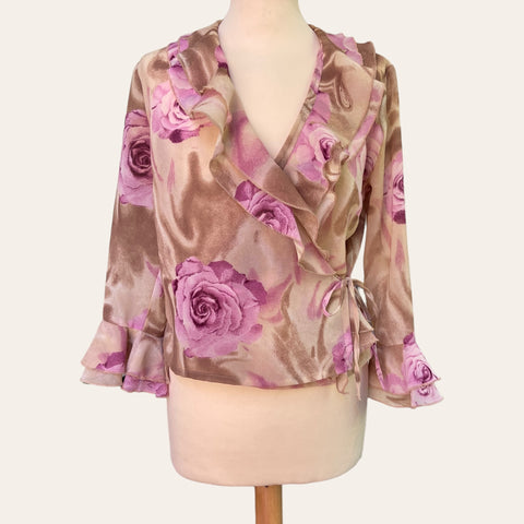 Blouse cache-cœur imprimé floral