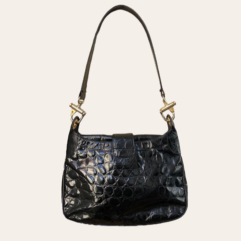 Sac Pourchet en croco vernis