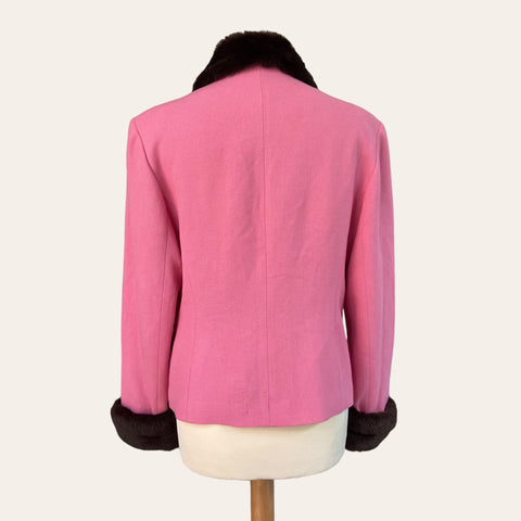 Veste rose à fourrure