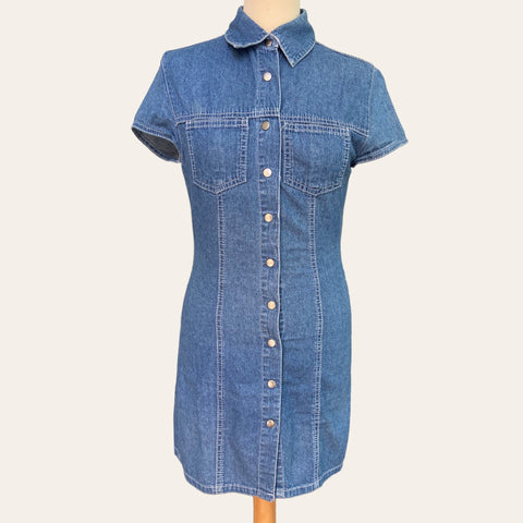 Robe boutonnée mini en jean