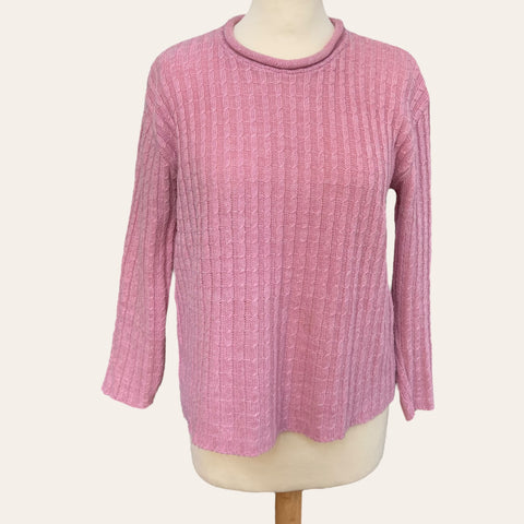 Pull rose en laine