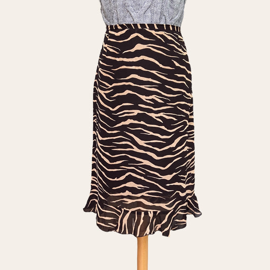 Zebra midi skirt