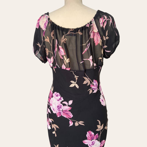 Floral print mid-length dress