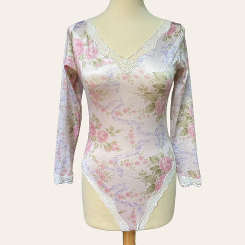 Body satiné imprimé floral