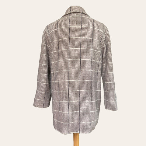 Checked woolen coat