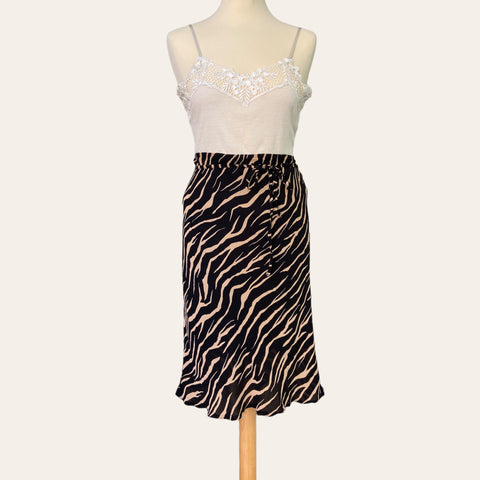 Zebra midi skirt