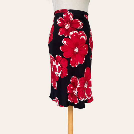 Floral print midi skirt