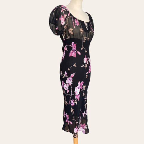 Floral print mid-length dress