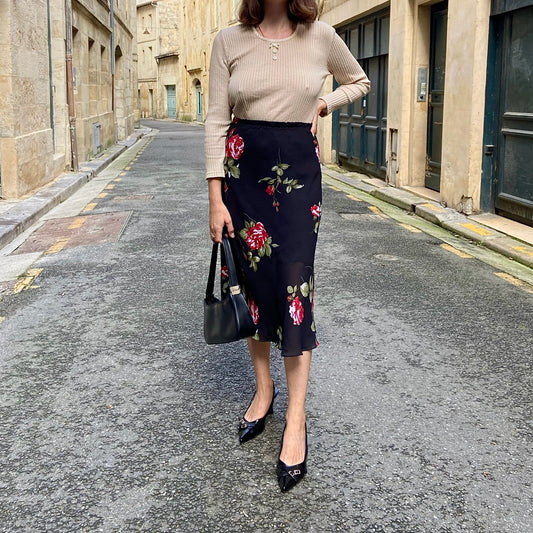 Jupe midi imprimé floral