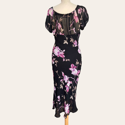 Floral print mid-length dress