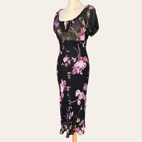 Floral print mid-length dress