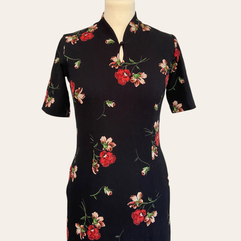 Floral print chinese dress