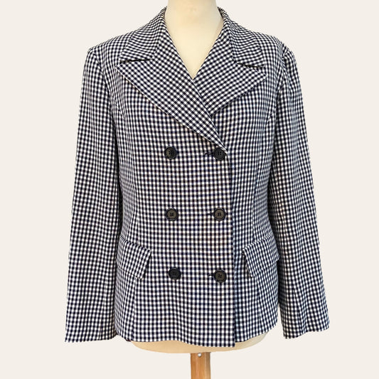 Gingham print blazer