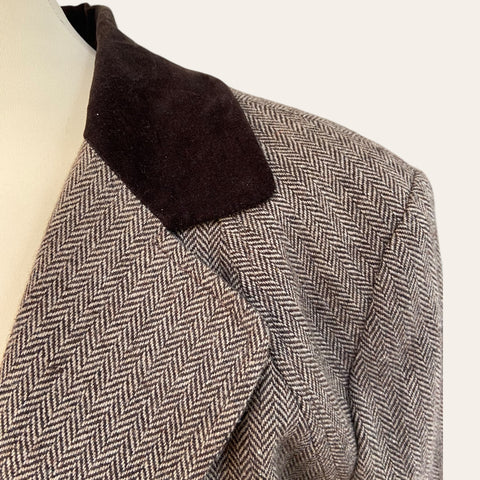 Wool blazer with velvet collar