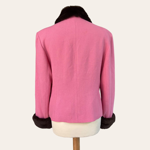 Veste rose à fourrure