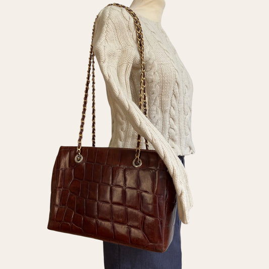 Crocodile and chain bag