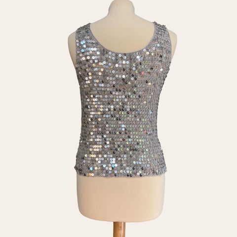 Silver Beaded Tank Top